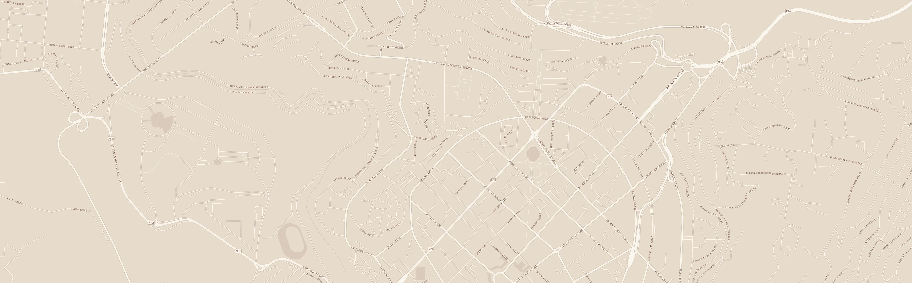 Street map of central Yerevan around Saryan Street